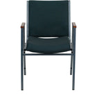 Flash Furniture – Chaise empilable robuste à revêtement et accoudoirs Hercules rembourrée de 3 po, vert à motifs-Chaise empilable multi-usages