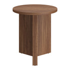 Hudson&Canal - Table d'appoint ronde Anders de 50 cm de largeur, , noyer satiné-La table est fabriquée à partir de matériaux MDF de haute qualité et durables