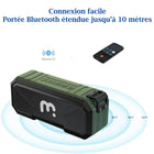 MyBat - Enceinte d'extérieur sans fil, portable, robuste et étanche - Vert armée-Connexion double TWS : Possibilité de jumeler deux enceintes Outback pour une expérience sonore immersive en stéréo.