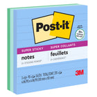 Feuillets super collants recyclés de Post-it, lignés, recyclés, collection Oasis, 4 po x 4 po, paquet de 3-Les feuillets super collants Post-it pour distributeur ont 2 fois plus de pouvoir adhésif