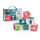 Miniland - Sensation d'apprentissage : ensemble de cubes à hochet doux - Lot de 6-Les cubes hochets souples sont doux et compressibles