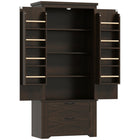 HOMCOM - Armoire de cuisine garde-manger 64 po avec portes et tiroirs - brun-Garde-manger brun foncé vieilli avec portes de grange et accents noirs dégage un charme de ferme 