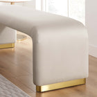 Modway - Koda Performance Velvet Banc long de la chute d’eau - Brass Almond-Rembourrage en mousse dense