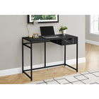 Monarch Specialties - 7572 Bureau 42 po - Faux Marbre Noir/Metal Noir-Le cadre en métal élancé au fini noir offre une stabilité et se coordonne avec les panneaux stratifiés faux marbre noir