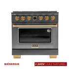 Kucht - 36 po Série KXD Cuisinière double énergie Gaz naturel - Gemstone-Cuisinez et faites cuire comme un professionnel grâce au four à convection extra-large de 5,2 pi³, doté de cinq positions de grille et d’une fenêtre de four surdimensionnée