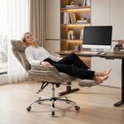 HOMCOM - Fauteuil de bureau inclinable grande taille et robuste avec repose-pieds - brun-Couleur : Marron, Argent