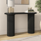 Hudson&Canal - Table console ovale cannelée Isa - 55 po l - Grain noir-Caractéristiques assemblage facile