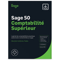 Sage 50 Comptabilité Supérieur 2025 - Abonnement d'un an - 2 utilisateurs [Téléchargement numérique]-Une adresse e-mail valide doit être fournie lors du paiement