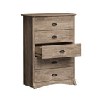 Prepac – Commode Salt Spring à 5 tiroirs, gris délavé (DDC-3345)-Dimensions internes : 24,75 larg. x 5 haut. x 12,5 prof. (po)