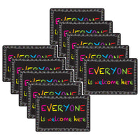 Ashley Productions - Smart Poly Tapis de souris pour ordinateur - 8" x 10" - Tout le monde est le bienvenu ici - Boucle de craie - Paquet de 10-Commencez votre journée du bon pied avec ces accessoires élégants et fonctionnels qui arborent des citations inspirantes et des expressions positives.