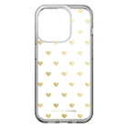 Ideal of Sweden - Étui Mid Clear MagSafe iPhone 15/14/13 - Golden Hearts -Conception protectrice avec bords surélevés pour protéger l'appareil photo et l'écran