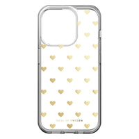 Ideal of Sweden - Étui Mid Clear MagSafe iPhone 15/14/13 - Golden Hearts -Conception protectrice avec bords surélevés pour protéger l'appareil photo et l'écran