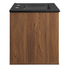 Modway - Transmit 24" Vanité de salle de bain murale - Blanc Noir-Portes doubles à fermeture douce