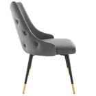 Modway - Adorn Touffe Performance Velvet Fauteuil d’appoint de salle à manger - Gris-Rembourrage en mousse dense