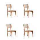 Manhattan Comfort - Lot de 4 chaises de salle à manger Giverny 46 cm style industriel chic - Nature-Chaise de salle à manger moderne style industriel chic en rotin parfaite pour la salle à manger lot de 4