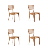 Manhattan Comfort - Lot de 4 chaises de salle à manger Giverny 46 cm style industriel chic - Nature-Chaise de salle à manger moderne style industriel chic en rotin parfaite pour la salle à manger lot de 4