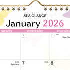 AT-A-GLANCE - Calendrier mural mensuel aquarelle 2026 - 11 7/8 po H x 14 7/8 po l - anglais-Format des blocs : 1 3/4 po x 2 po