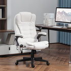Vinsetto - Chaise de bureau de massage avec vibrations 6 points - blanc-Lignes de haut dossier avec rembourrage épais pour plus de confort