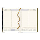 Brownline - 2026 Agenda quotidien Executive - 10-3/4 po x 7-3/4 po - Noir - Trilingue-Reliure cousue avec couverture flexible en cuir contrecollé