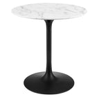 Modway - Lippa Rond de 28 po Faux marbre Table à manger, Noir Blanc-Table à manger moderne
