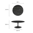 Modway - Lippa Rond de 36 po Faux marbre Table basse - Noir-Table en marbre artificiel