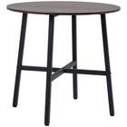 HOMCOM - Table à manger industrielle ronde 31,5 po pour 4 personnes - brun rustique-Plateau effet bois rustique classique, avec cadre noir au style industriel 