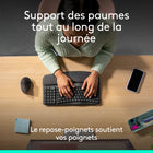 Logitech - Wave Keys Clavier ergonomique sans fil, repose-poignets rembourré - Graphite-Travaillez confortablement, à votre façon: modifiez les raccourcis de votre clavier Wave Keys via l’application Logi Options+ pour gagner du temps et travailler efficacement