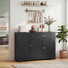 HOMCOM - Buffet moderne 44 po avec tiroir et étagères latérales de rangement - noir-Des étagères réglables assurent un rangement personnalisé pour tous vos besoins 