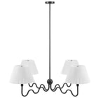 Modway - Wave Gribouillis à 4 bras Lumière suspendue - Noir-Pendentif suspendu à 4 lumières