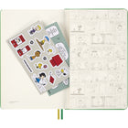 Moleskine - 2026 Peanuts Charlie et Snoopy édition limitée 12 mois couverture rigide agenda journalier - 5 po x 8.25 po - vert émeraude-Papier Sans Acide Couleur Ivoire (70 G/M2)