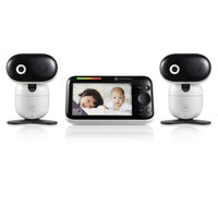 Motorola - Moniteur bébé PIP1610 Connect Wi-Fi HD motorisé - Blanc - Ensemble de 2 caméra -Visionnement d’écran partagé - Voyez les deux caméras à la fois pour vérifier vos petits à l’aide de la fonction de visualisation d’écran partagé