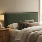 Modway - Camille Mélange de lin rembourré Tête de lit King Size - Sauge-Conception de coussins rembourrés