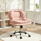 HOMCOM - Chaise de bureau sans accoudoirs à croisillons avec roulettes - rose-Hauteur réglable et légère fonction d’inclinaison pour trouver votre confort personnel