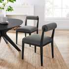 Modway - Kai Tissu Chaise à manger Ensemble de 2 - Fusain-Siège fixe en tissu