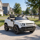 Qaba - Voiture électrique 12V sous licence Land Rover avec télécommande, suspension - blanc-Double moteur fournissant une puissance stable pour la conduite en extérieur

