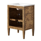 Modway - Elysian 24" Vanette de salle de bain - Brun blanc-Placage en bois de burl