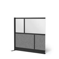Luxor - Mur modulaire 53 x 48 - Extension de cadre noir segmenté, acrylique givré, PET gris frais-Crée une intimité semi-permanente dans les espaces partagés