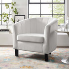 Modway - Prospect Chenal Touffé Performance Velvet Fauteuil - Blanc-Revêtement en velours de performance