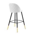 Modway - Cordial Performance Velvet Tabourets de bar - Blanc - Ensemble de 2-Capacité de poids du tabouret de bar : 300 lb