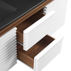 Modway - Render Fixation murale de 48" Vanette de salle de bain - Noyer blanc Noir-9