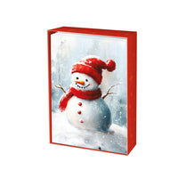 Pierre Belvedere - 2025 Cartes de Noël - Bonhomme de neige - Anglais - Paquet de 20-Cartes et enveloppes de haute qualité pour la saison des fêtes