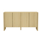 Manhattan Comfort - Buffet moderne Linda 60" à 4 portes - Chêne naturel-Buffet moderne et meuble de rangement pour salle à manger et salon
