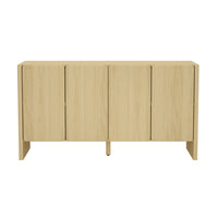 Manhattan Comfort - Buffet moderne Linda 60" à 4 portes - Chêne naturel-Buffet moderne et meuble de rangement pour salle à manger et salon