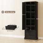 HOMCOM - Armoire de cuisine style ferme 71 po - noir-Inclut des dispositifs anti-basculement pour sécuriser l’armoire et garantir la sécurité de la famille 