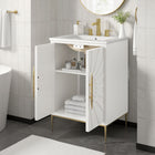 Modway - Awaken 24" Vanette de salle de bain - Blanc-Base dorée