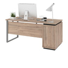 Bestar Aquarius Bureau avec un caisson - Brun rustique & Graphite-Tiroir utilitaire (12. 1 po L x 2. 2 po H x 15 po  P (30. 6 x 5. 5 cm x 38. 1 cm))