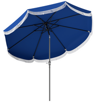 Outsunny - Parapluie de marché ventilé avec UPF 30+ - 9 pi - bleu-Parasol de terrasse extérieur de 8,8 pi (2,69 m) pour une ombre confortable