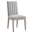 Modway - Maisonette Touffe vintage française Tissu Fauteuils d’accompagnement à manger Ensemble de 2 - Gris clair-Cadre en caoutchouc massif
