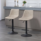 HOMCOM - Tabourets de bar pivotants réglables avec dossier - beige - paquet de 2-Convient parfaitement à la cuisine et à d'autres espaces, ce qui le rend adapté aux petits espaces 
