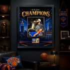 Frameworth - Cadre photoglass de Karl-Anthony Towns des New York Knicks trophée du championnat 2026 - 18 po l x 22 po H - or-7